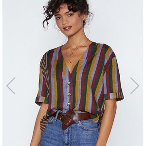 Nasty Gal stripped relax shirt